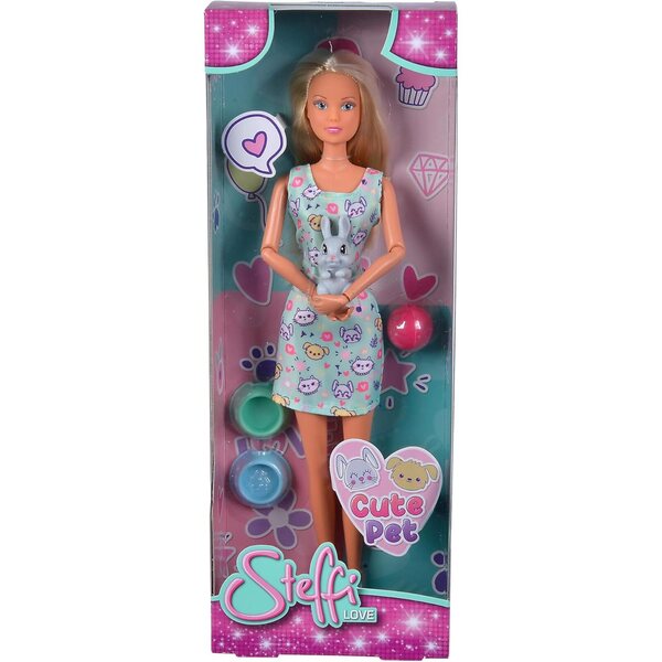 Steffi Love Cute Pet - Κούκλα με Ζώο και Αξεσουάρ, 29 cm, από 3 ετών