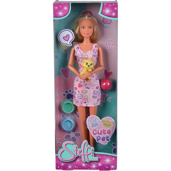 Steffi Love Cute Pet - Κούκλα με Ζώο και Αξεσουάρ, 29 cm, από 3 ετών