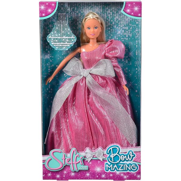 Steffi Love Bow Mazing - Bambola Elegante in Abito da Sera con Fiocco, 29 cm, da 3 Anni