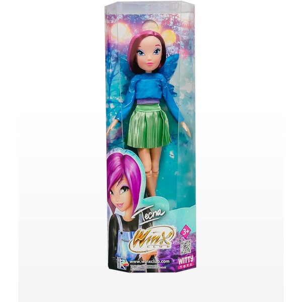 Bizak Winx Tecna Puppen 24 cm mit 7 Gelenken und abnehmbaren Flügeln