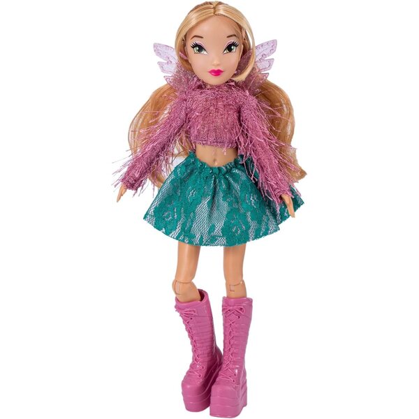 Bizak Winx Puppe 24 cm mit 7 Gelenken und abnehmbaren Flügeln – Flora, Stella, Bloom, Tecna