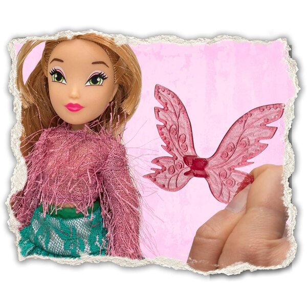 Bizak Winx Puppe 24 cm mit 7 Gelenken und abnehmbaren Flügeln – Flora, Stella, Bloom, Tecna