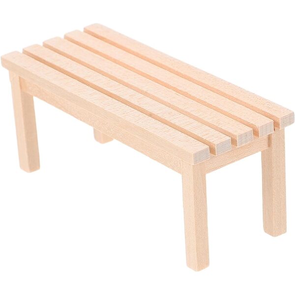 Mini-Holzbank für Puppenhäuser und Mikrolandschaften – realistische Dekoration