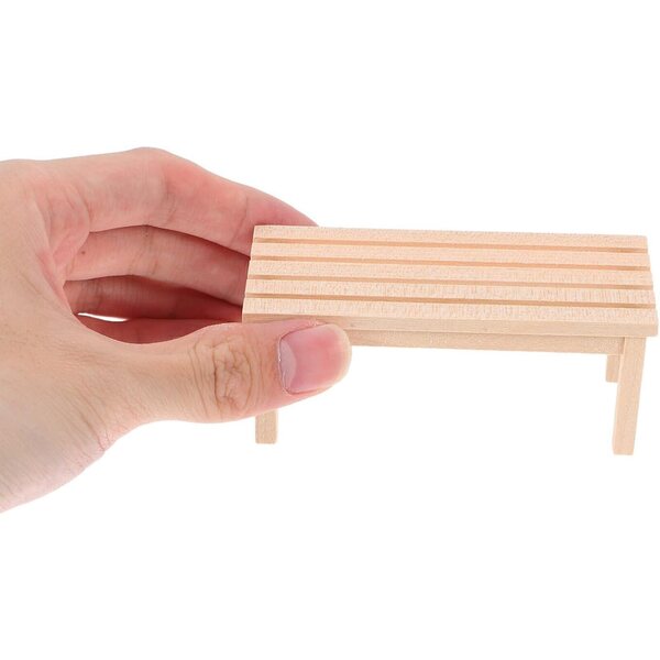 Mini-Holzbank für Puppenhäuser und Mikrolandschaften – realistische Dekoration