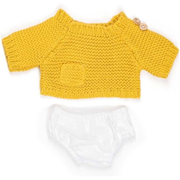 Miniland Dolls Set Bambino 32 cm con Maglione e Culotte in Toni Neutri