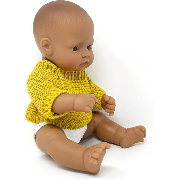 Miniland Dolls Set Bambino 32 cm con Maglione e Culotte in Toni Neutri