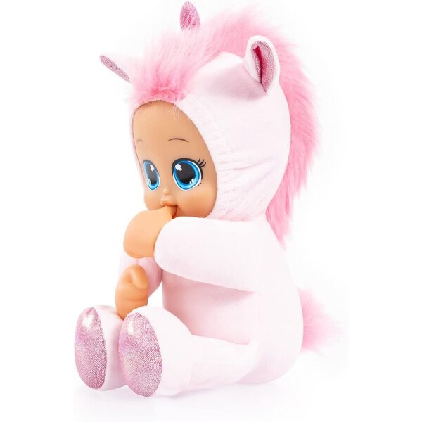 Lustige Babypuppen 30 cm mit weichem Körper und flauschigem Einhornkostüm für Kinder