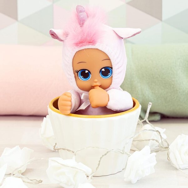 Lustige Babypuppen 30 cm mit weichem Körper und flauschigem Einhornkostüm für Kinder