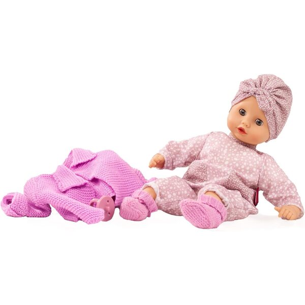 Götz Muffin Soft Mood Neugeborenenpuppe, 33 cm, weicher Körper, blaue Augen geschlossen, 7-teiliges Set
