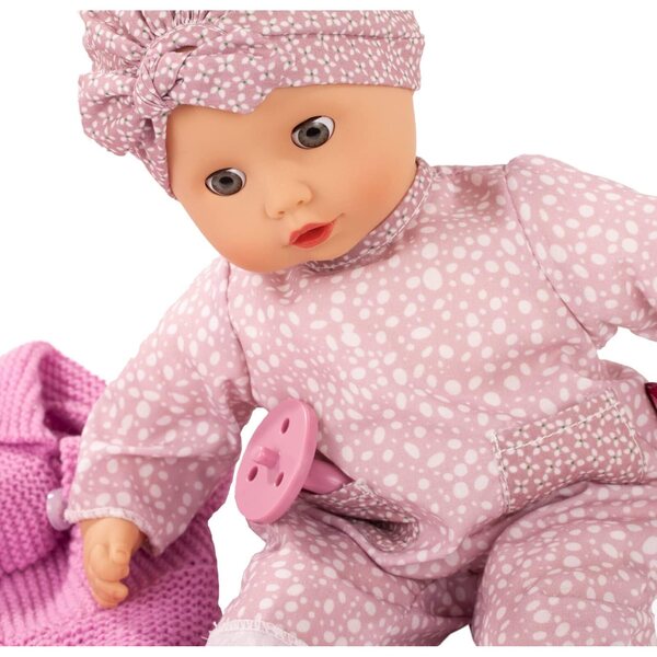 Götz Muffin Soft Mood Neugeborenenpuppe, 33 cm, weicher Körper, blaue Augen geschlossen, 7-teiliges Set