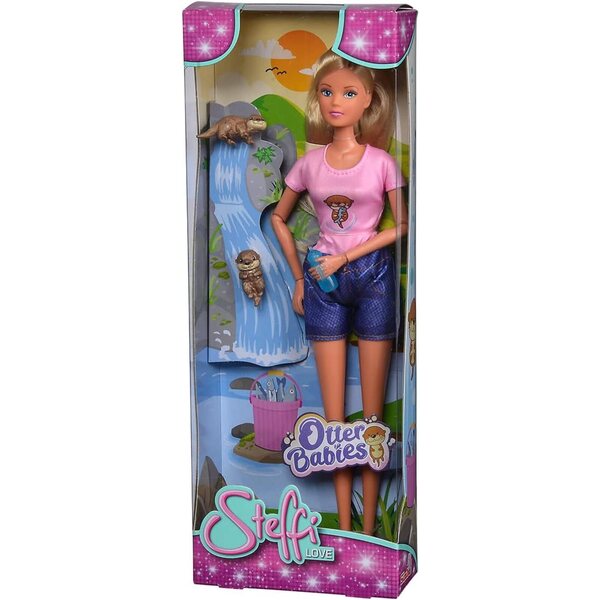 Steffi Love Loutre Babies - Pupazzo di Costume per Bambini con Bottiglietta, 29 cm