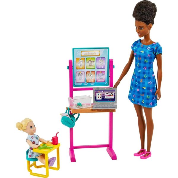 BARBIE Professora HCN20 – Lernspielset mit Zubehör und Puppen 29 cm