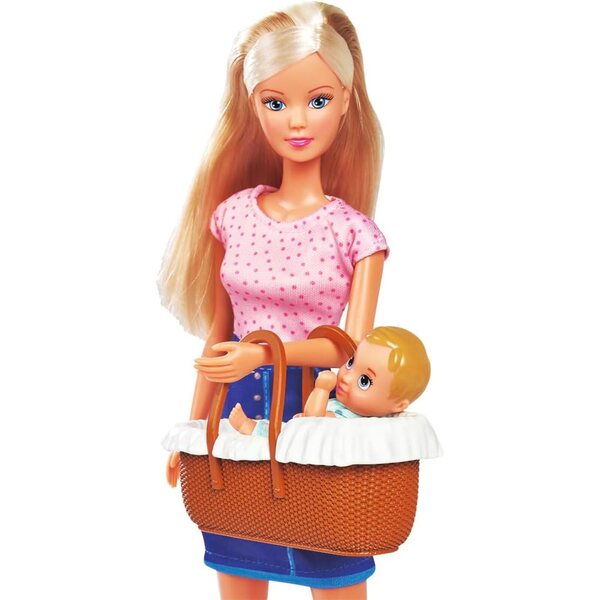 Steffi Love Prend Soin des Babys mit Accessoires und Berceau, 29 cm, ab 3 Jahren