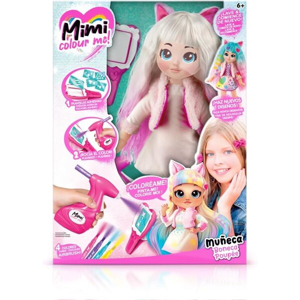 Canal Toys Mimi Color Me Puppen mit anpassbarer Airbrush, Markern und Schablonen