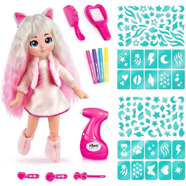 Canal Toys Mimi Color Me Puppen mit anpassbarer Airbrush, Markern und Schablonen