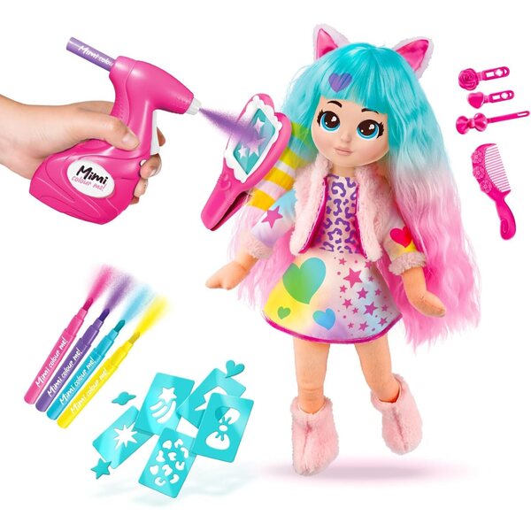 Canal Toys Mimi Color Me Puppen mit anpassbarer Airbrush, Markern und Schablonen