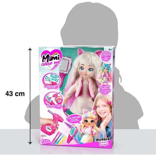 Canal Toys Mimi Color Me Puppen mit anpassbarer Airbrush, Markern und Schablonen
