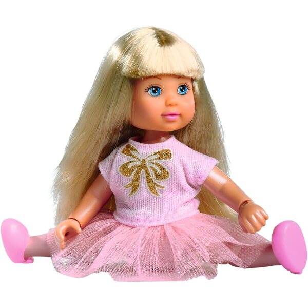 Evi Love Ballet School, 12 cm große Ballerina-Puppe mit Ballettstangen und beweglichem Körper
