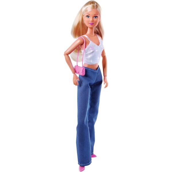 Steffi Love Jeans & Glitter: Glitzer-Top mit Jeans und Modeaccessoires, 29 cm, ab 3 Jahren
