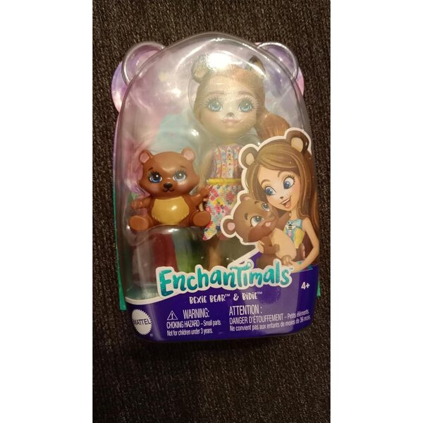 Enchantimals Bexie Ours mit Bidie, 4" Haustierpuppen für Kinder ab 4 Jahren