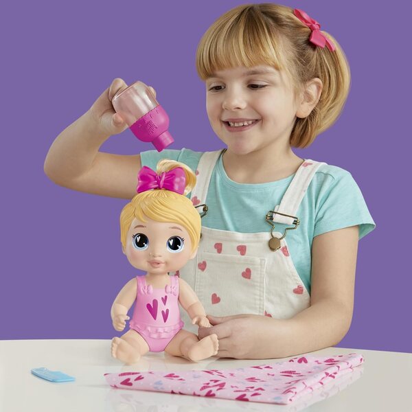 Baby Alive Harper Hugs: 28 cm große Puppe mit Zauberblasen-Set und Haaren zum Waschen