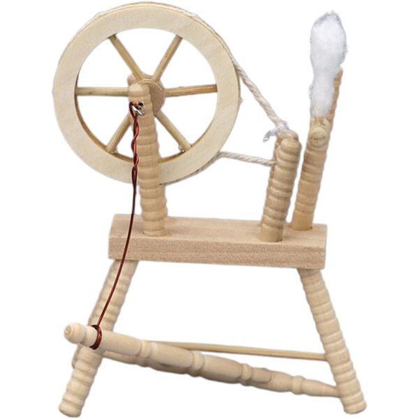 Mini Macchina Avvolgitrice in Legno per Casa delle Bambole Vintage e Decorazione Creativa
