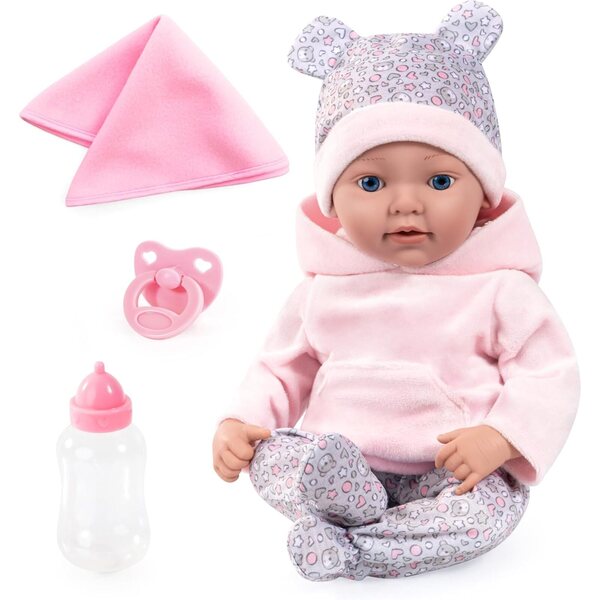 Bayer Design Realistische Reborn-Puppe 38 cm mit Flasche, Sauger und Decke