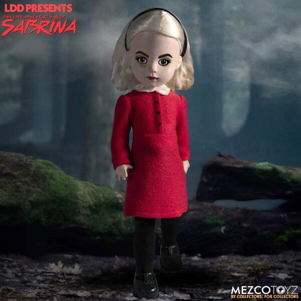 Mezco Living Dead Dolls Sabrina Puppe 10" mit Salem und rotem Kleid