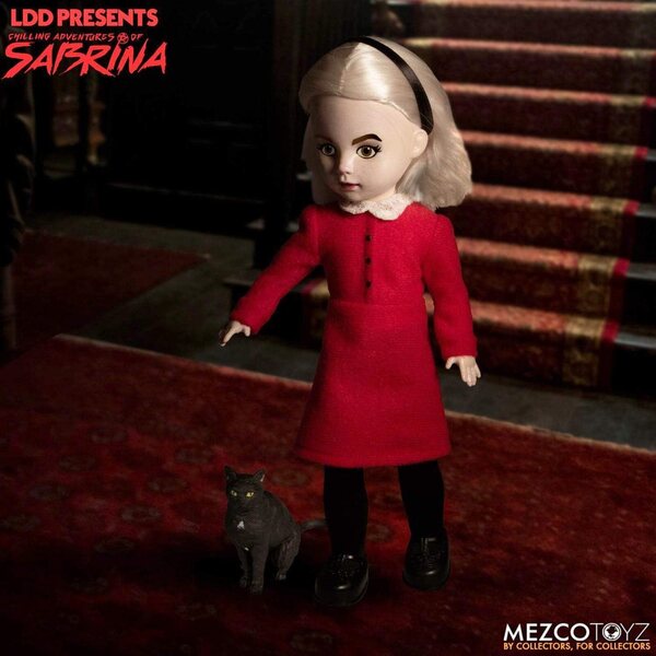 Mezco Living Dead Dolls Sabrina Puppe 10" mit Salem und rotem Kleid
