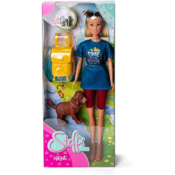 Steffi Love Hiking Simba: Bambola 29 cm con Cagnolino, Zaino e Accessori da Trekking
