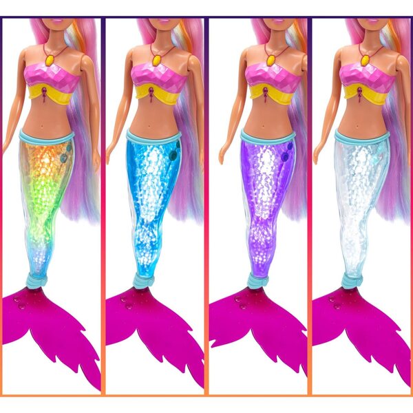 Steffi Love Mermaizing 39 cm - Bambola sirena con luce arcobaleno e delfino