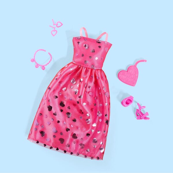 Steffi Love Barbie con Abito Rosa a Cuori e Accessori - A Partire da 3 Anni
