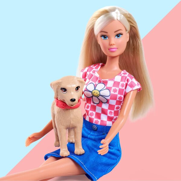 Steffi Love con Golden Retriever - Bambola 29cm e Accessori Estivi per Bambini 3+