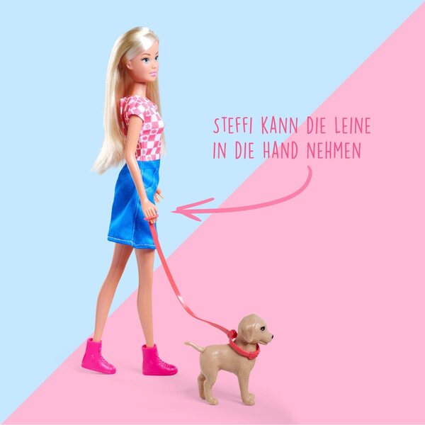 Steffi Love con Golden Retriever - Bambola 29cm e Accessori Estivi per Bambini 3+