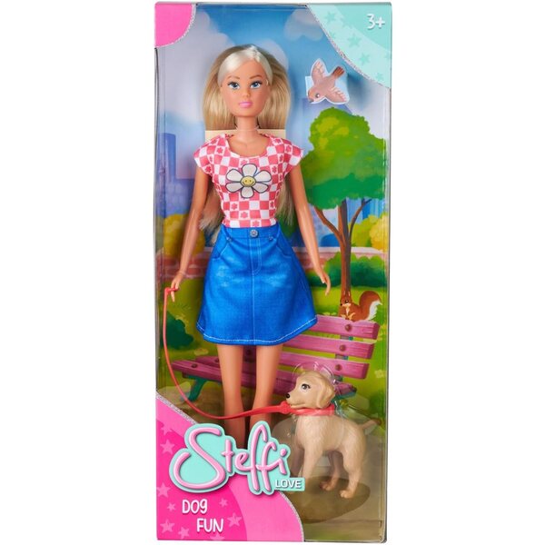 Steffi Love con Golden Retriever - Bambola 29cm e Accessori Estivi per Bambini 3+