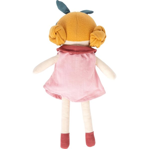 Small Foot Bambola di Stoffa Lina 39 cm con Vestito Rosa e Fascia per Bambini