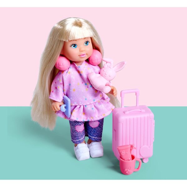 Simba Evi Love Bon Voyage: 12 cm große Minipuppen mit Koffer und Reisezubehör