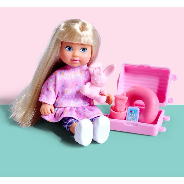 Simba Evi Love Bon Voyage: 12 cm große Minipuppen mit Koffer und Reisezubehör