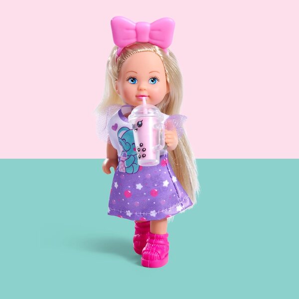 Bambola Evi Love Bubble Tea 12 cm con Abito e Accessori - Gioco Flessionale per Bambini da 3+