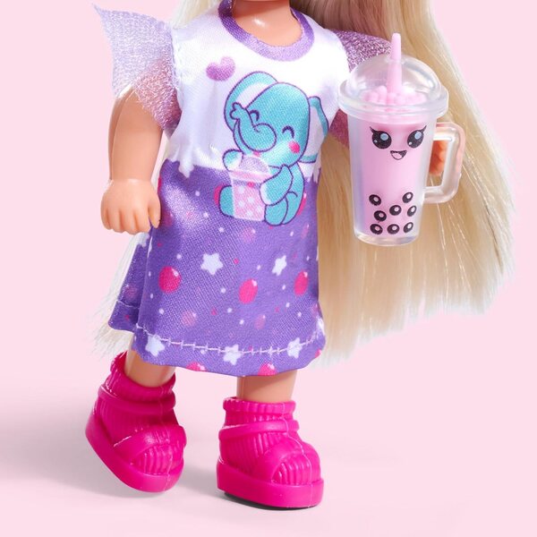 Bambola Evi Love Bubble Tea 12 cm con Abito e Accessori - Gioco Flessionale per Bambini da 3+