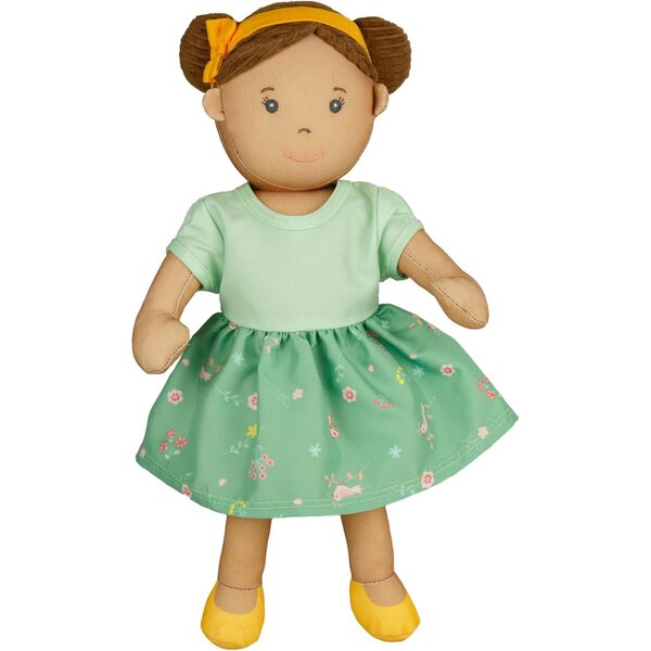 Heless Livi 32 cm große Mädchen-Stoffpuppe mit grünem Kleid zum Anziehen und Kuscheln
