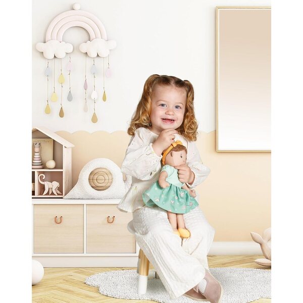 Heless Livi 32 cm große Mädchen-Stoffpuppe mit grünem Kleid zum Anziehen und Kuscheln