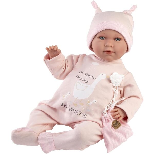 Bambola Llorens bambole Mimi neonato che piange con pigiama rosa 42 cm