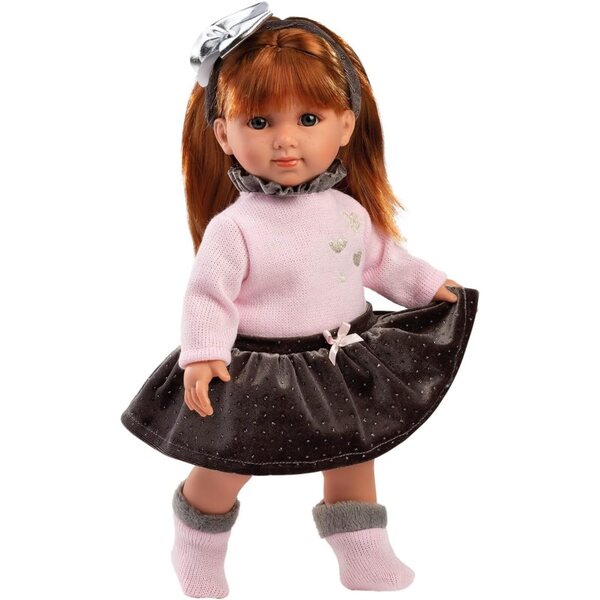 Llorens Nicole: 35 cm große Puppe mit roten Haaren und blauen Augen, weichem Körper und modischem Outfit