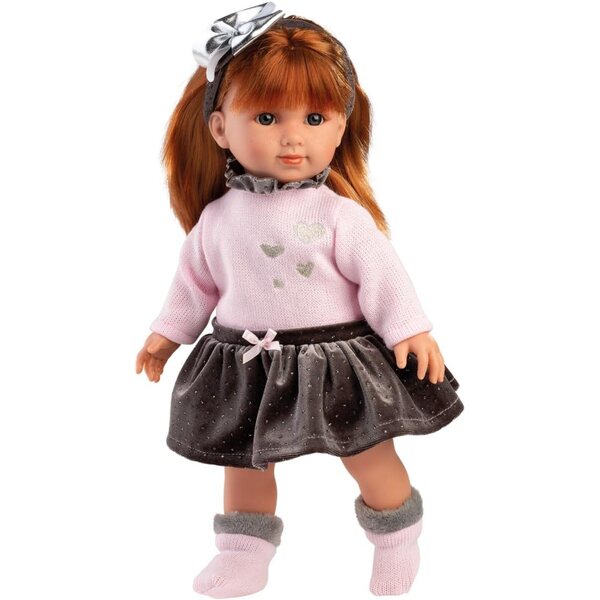 Llorens Nicole: 35 cm große Puppe mit roten Haaren und blauen Augen, weichem Körper und modischem Outfit