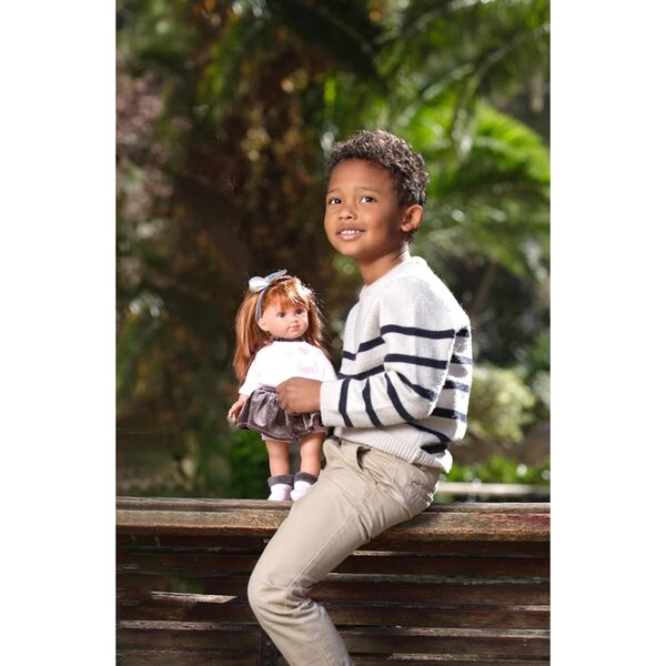 Llorens Nicole: 35 cm große Puppe mit roten Haaren und blauen Augen, weichem Körper und modischem Outfit