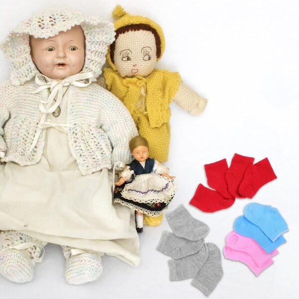 Set mit 6 Paar bunten Socken für 18-Zoll-Puppen aus weichem Toyvian-Stoff