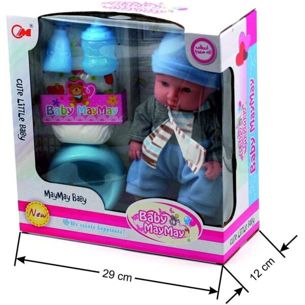 Babypuppe Modell Coccola Blu mit Zubehör, idealer Leckerbissen für die Kleinen