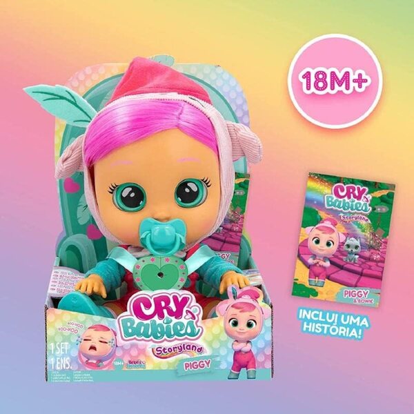 Storyland Piggy Baby weint interaktive Puppe mit Kleidung und Accessoires 30 cm