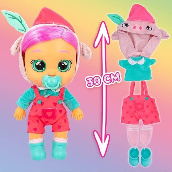 Storyland Piggy Baby weint interaktive Puppe mit Kleidung und Accessoires 30 cm